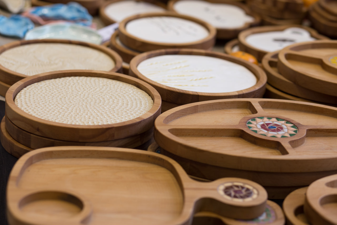 Marquetry Panels, Painted Bowls & Pyrography Art 4