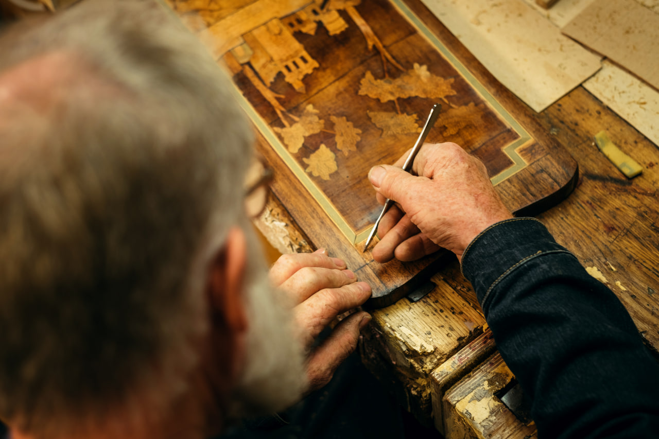 Marquetry Panels, Painted Bowls & Pyrography Art 5